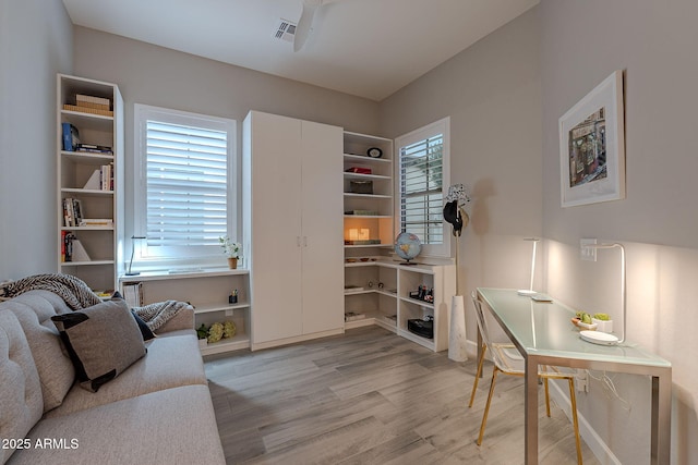 interior space featuring light hardwood / wood-style floors