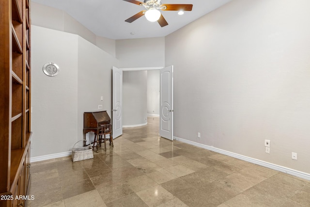 spare room featuring ceiling fan