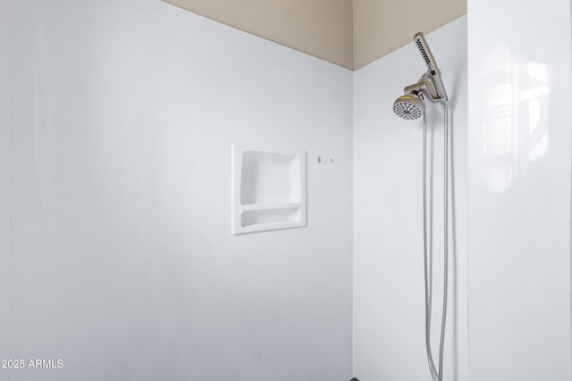 interior details with a shower