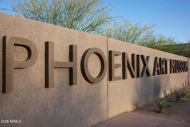 view of community sign