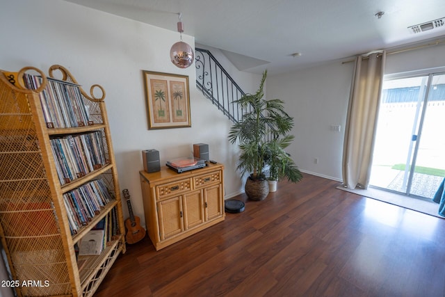 16021 N 30th St Unit 127, Phoenix, AZ 85032 - interior space with dark wood finished floors, stairway, and baseboards