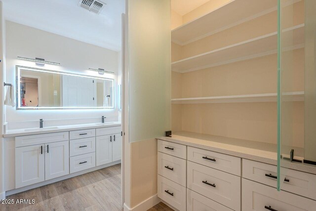 16248 E Ridgeline Dr, Fountain Hills, AZ 85268 - full bath with wood finished floors, visible vents, a sink, and double vanity