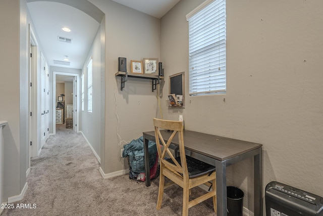 view of carpeted office