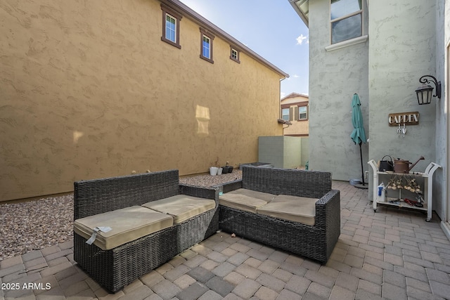 view of patio with an outdoor living space