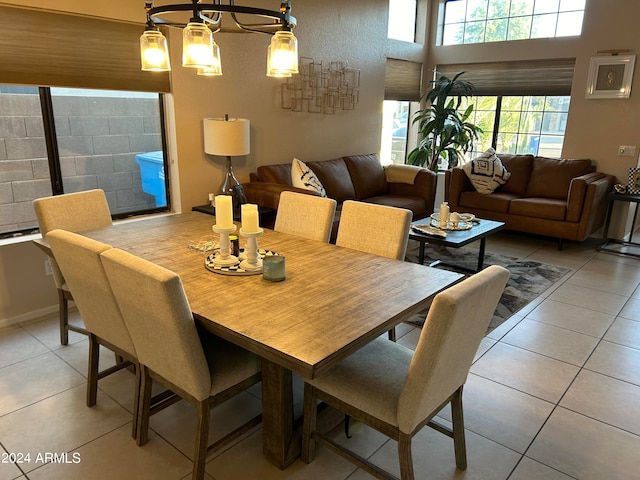 dining room featuring light tile patterned floors