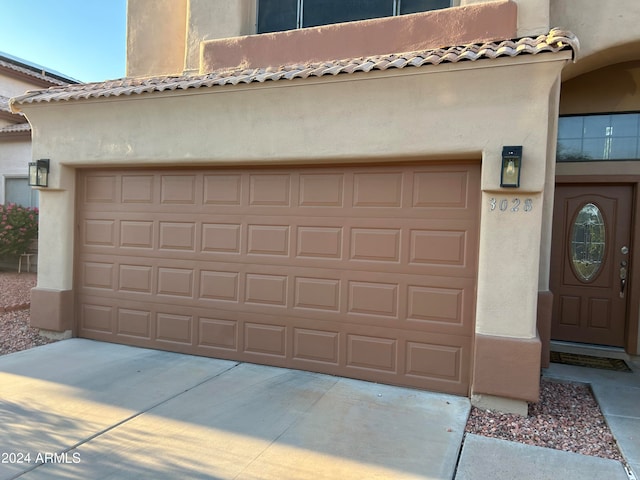 view of garage