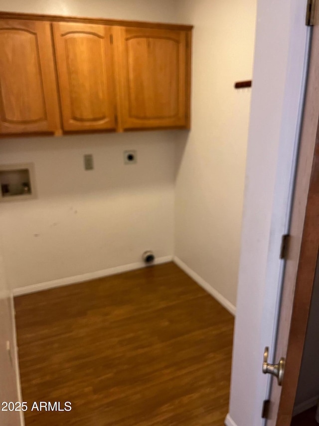6223 N 12th St Unit 1, Phoenix, AZ 85014 - laundry room featuring hookup for a washing machine, dark wood finished floors, cabinet space, and electric dryer hookup