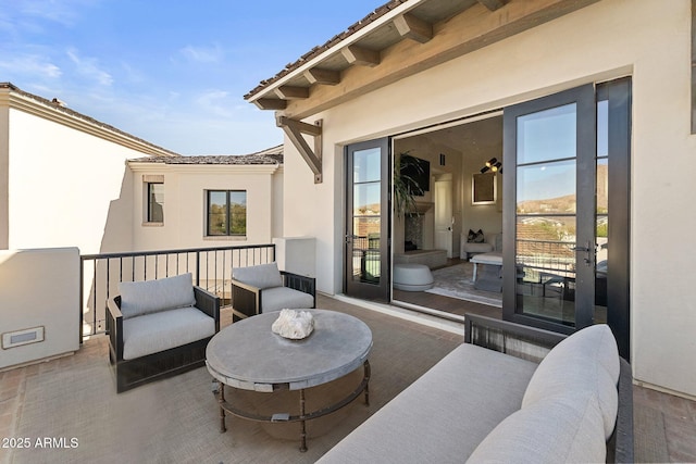 view of patio / terrace with an outdoor living space