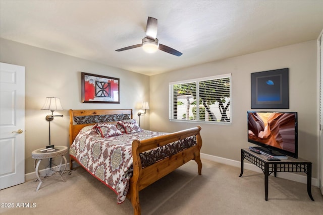 7736 E Hazelwood St, Scottsdale, AZ 85251 - bedroom featuring baseboards, a ceiling fan, and carpet flooring