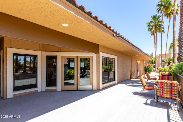 view of patio featuring a wooden deck