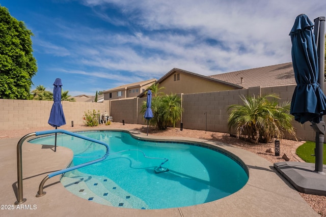 1635 E Harrison St, Chandler, AZ 85225 - view of swimming pool featuring a fenced backyard and a patio