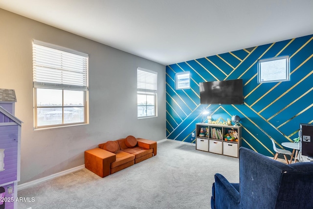 living room featuring carpet floors