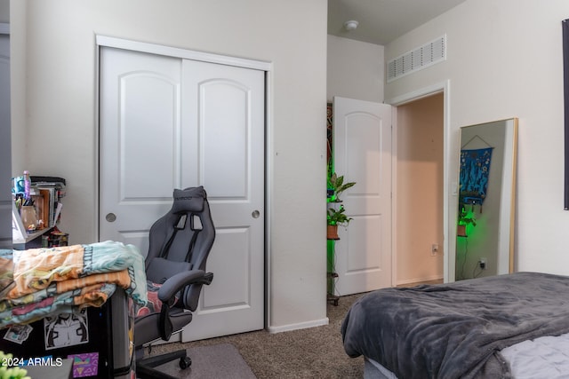 bedroom featuring carpet