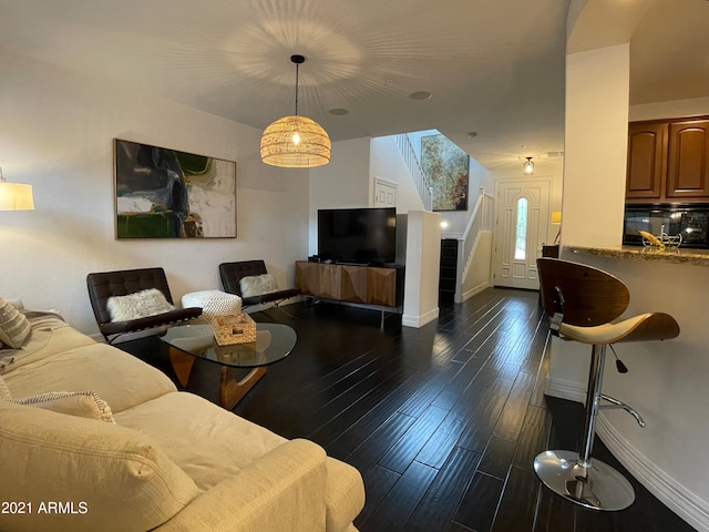 18507 N 94th St, Scottsdale, AZ 85255 - living area with baseboards and dark wood finished floors