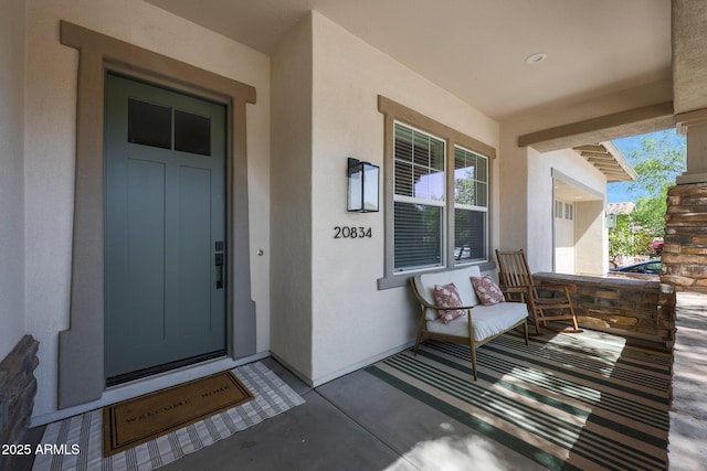 20834 W Prospector Way, Buckeye, AZ 85396 - property entrance with covered porch and stucco siding