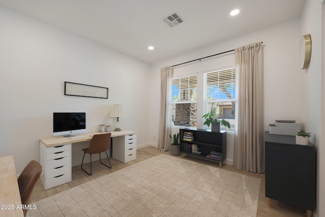 20834 W Prospector Way, Buckeye, AZ 85396 - office with light wood-style flooring, recessed lighting, and baseboards