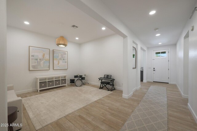 20834 W Prospector Way, Buckeye, AZ 85396 - corridor with wood finished floors, recessed lighting, and baseboards
