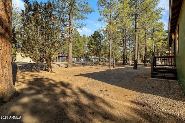 view of yard with fence