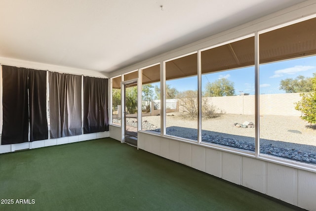 view of unfurnished sunroom