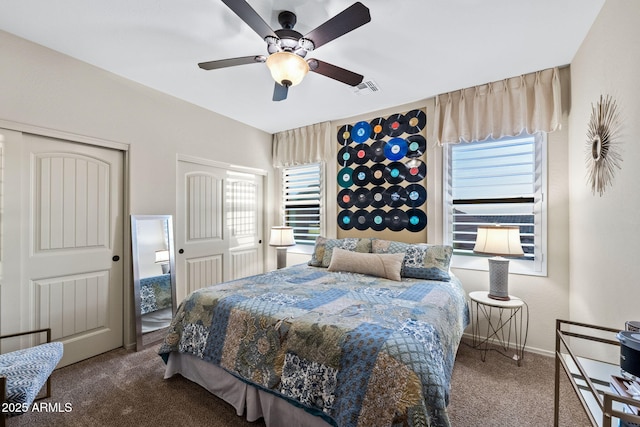1829 N Atwood, Mesa, AZ 85207 - bedroom with visible vents, ceiling fan, and carpet flooring