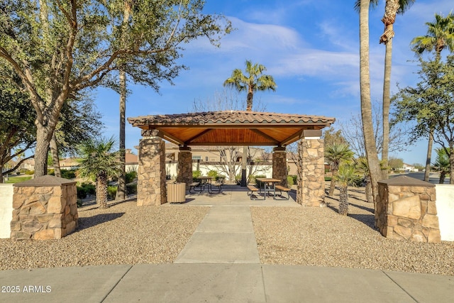 view of home's community featuring a gazebo and a patio