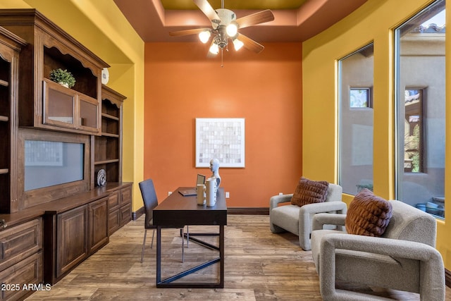 4301 E Taurus Pl, Chandler, AZ 85249 - office with wood finished floors and ceiling fan
