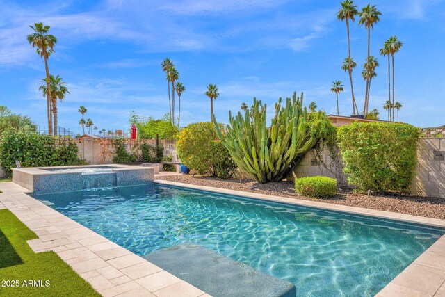 8730 E Montecito Ave, Scottsdale, AZ 85251 - view of pool featuring a fenced backyard and a pool with connected hot tub