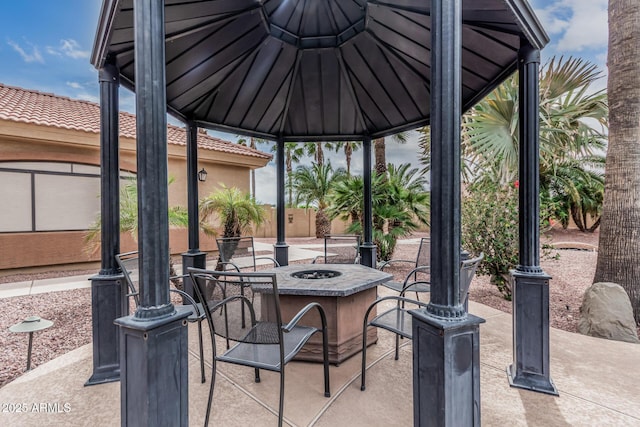 23644 N 67th Ave, Peoria, AZ 85383 - view of patio / terrace featuring a gazebo and a fire pit