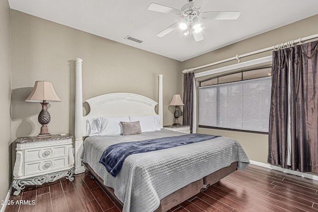 23644 N 67th Ave, Peoria, AZ 85383 - bedroom with baseboards, ceiling fan, wood finished floors, and visible vents