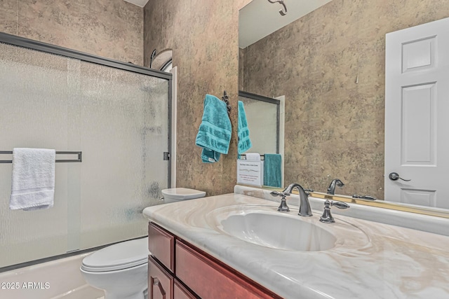23644 N 67th Ave, Peoria, AZ 85383 - bathroom with toilet, shower / bath combination with glass door, and vanity