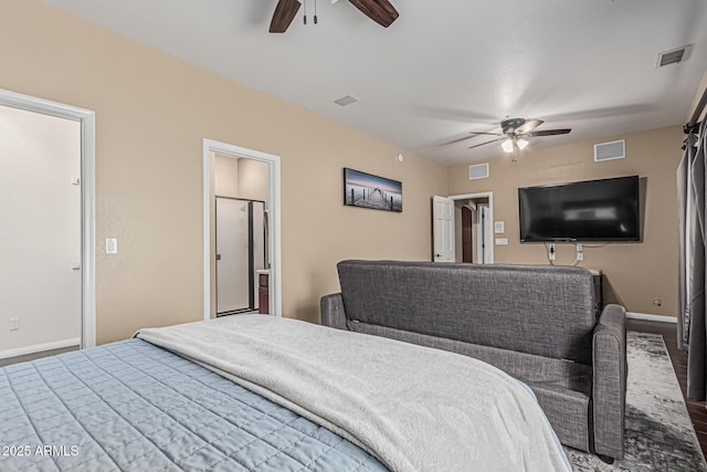 23644 N 67th Ave, Peoria, AZ 85383 - bedroom with a ceiling fan, baseboards, and visible vents