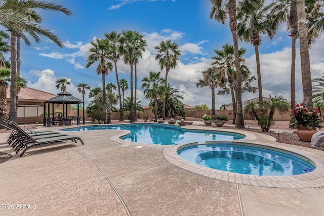 23644 N 67th Ave, Peoria, AZ 85383 - pool with a gazebo, a fenced backyard, an in ground hot tub, and a patio