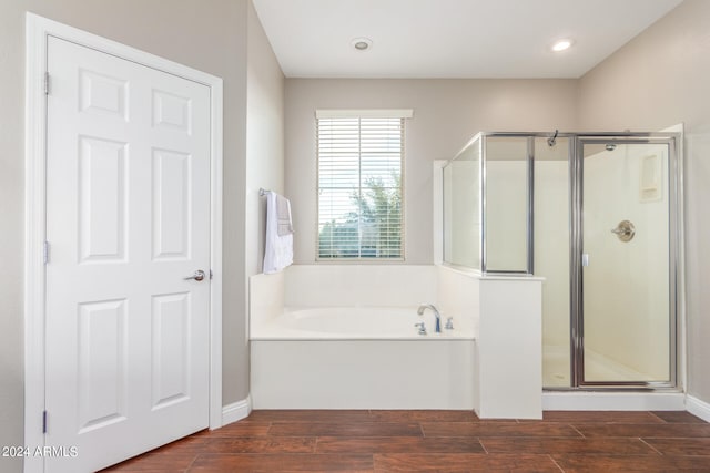 bathroom with independent shower and bath