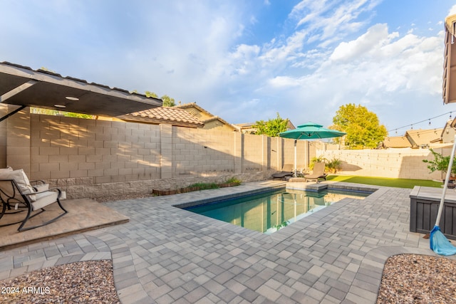 view of pool featuring a patio