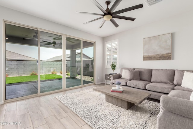 3474 W Dreamy Draw Dr, Queen Creek, AZ 85144 - living room with ceiling fan and baseboards
