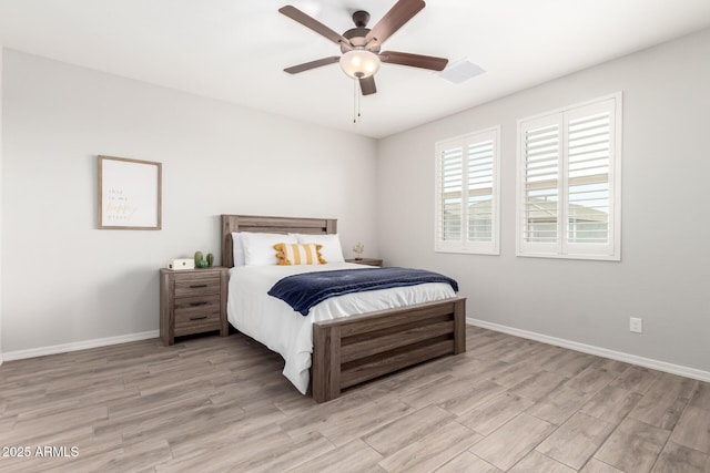 3474 W Dreamy Draw Dr, Queen Creek, AZ 85144 - bedroom featuring light wood finished floors, baseboards, and a ceiling fan