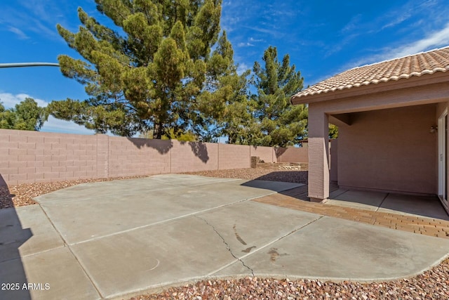 view of patio with a fenced backyard