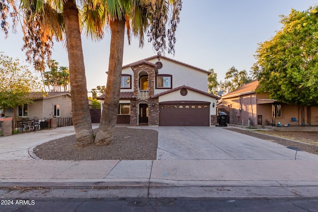 view of front facade with a garage