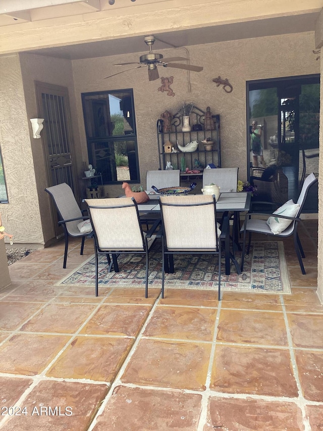 view of patio / terrace with ceiling fan