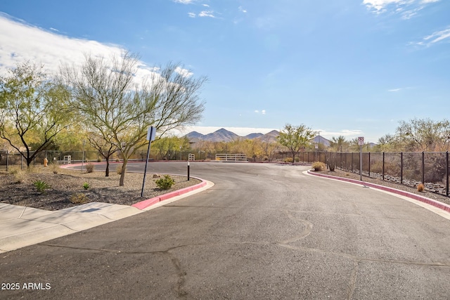 view of road featuring a mountain view