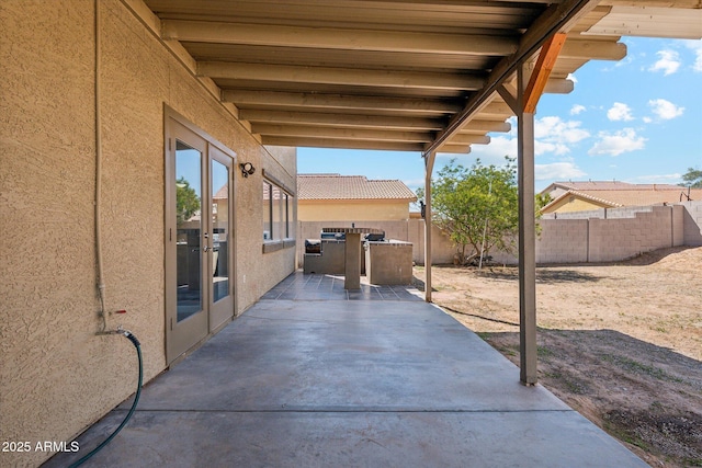 view of patio featuring a fenced backyard