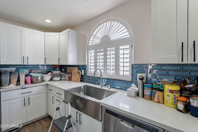2714 E Valencia Dr, Phoenix, AZ 85042 - kitchen featuring dishwasher, a sink, plenty of natural light, and decorative backsplash