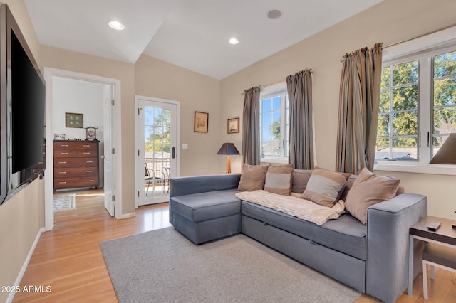 living room featuring light hardwood / wood-style flooring