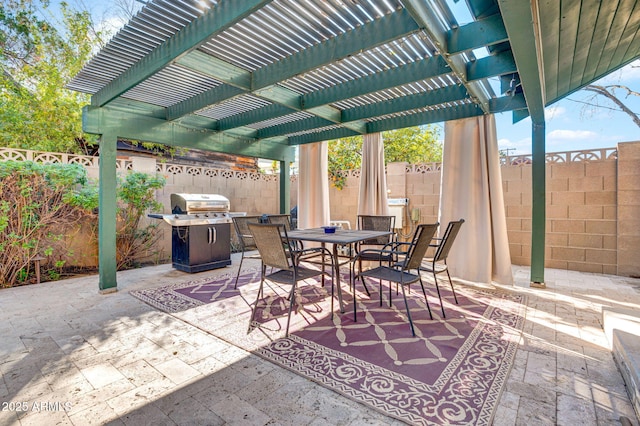 view of patio / terrace featuring a pergola