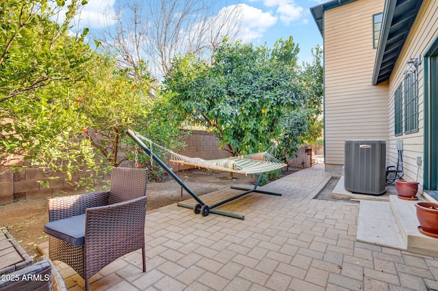 view of patio / terrace with central AC