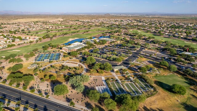 7790 W Noble Prairie Way, Florence, AZ 85132 - aerial view with a residential view, a mountain view, and view of golf course