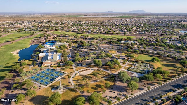 7790 W Noble Prairie Way, Florence, AZ 85132 - drone / aerial view with a water and mountain view, a residential view, and view of golf course