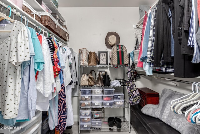 view of walk in closet