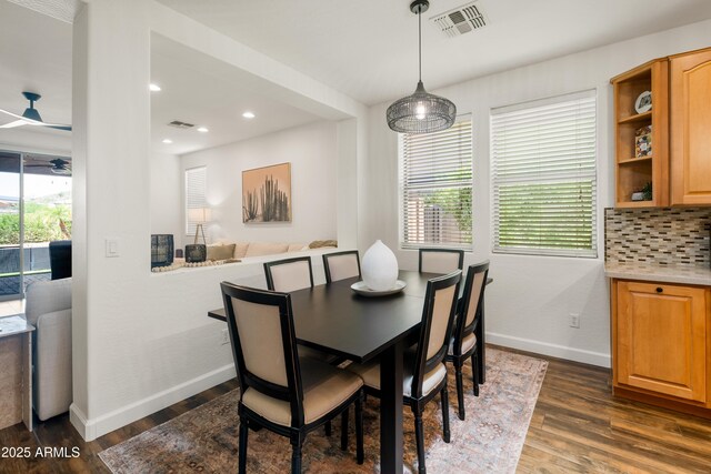 1812 E Parkside Ln E, Phoenix, AZ 85024 - dining space with dark wood-style floors, healthy amount of natural light, and recessed lighting