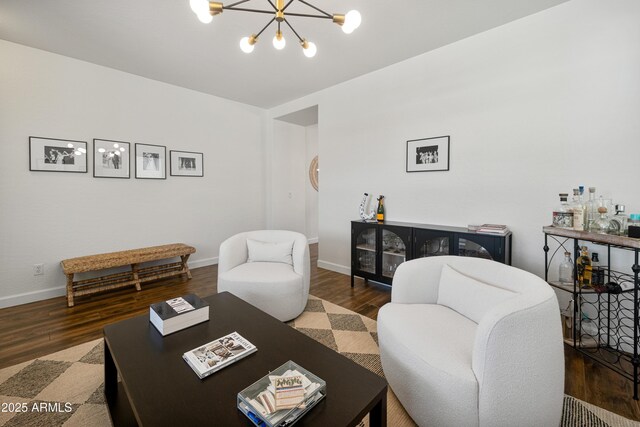 1812 E Parkside Ln E, Phoenix, AZ 85024 - living room with wood finished floors and a chandelier
